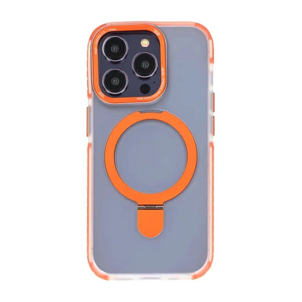 iPhone 15 Pro Max Cover MagSafe Foldbart med Stativ Orange