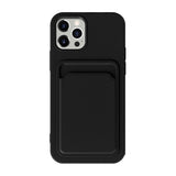 iPhone 15 Pro Max Cover Silikone Kortholder Sort