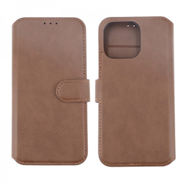 Rvelon iPhone 15 Pro Max Etui Ægte Læder Brun