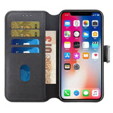 Rvelon iPhone 15 Pro Max Etui Ægte Læder Sort