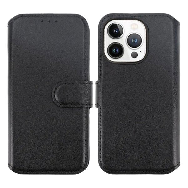 Rvelon iPhone 15 Pro Max Etui Ægte Læder Sort