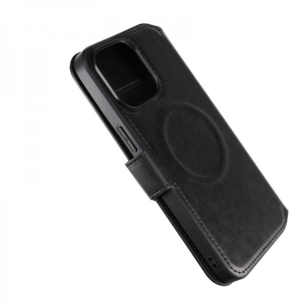 Rvelon iPhone 15 Pro Max Cover 4 Kortrum MagSafe Sort