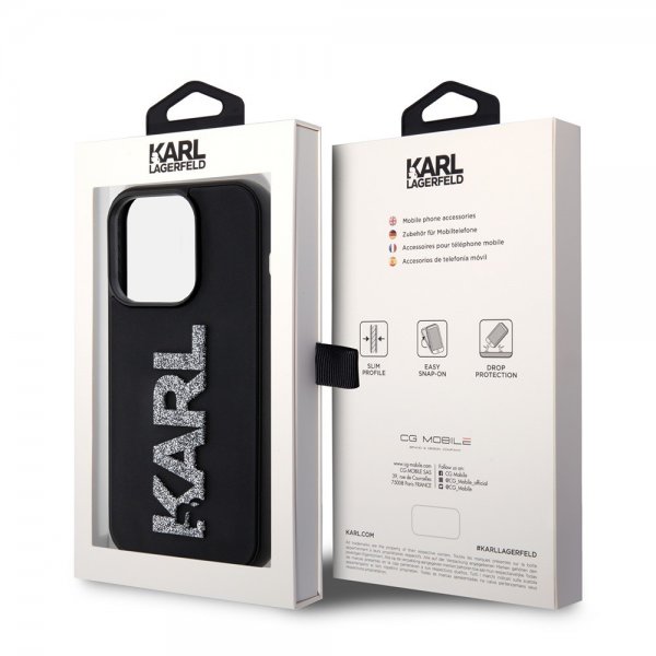 Karl Lagerfeld iPhone 15 Pro Max Cover 3D Rubber Karl Sort
