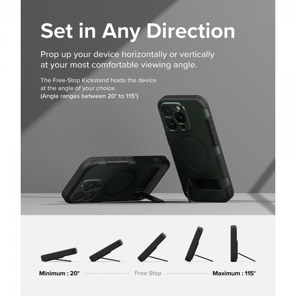 Ringke iPhone 15 Pro Max Cover Alles MagSafe Mørkegrøn