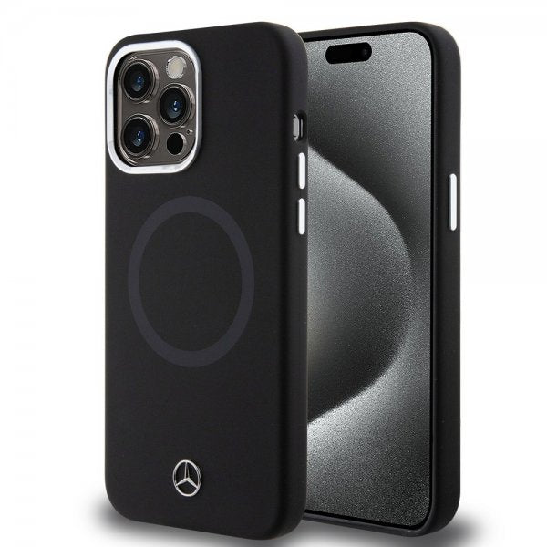 Mercedes Benz iPhone 15 Pro Max Cover Bicolor MagSafe Sort