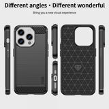 Mofi iPhone 15 Pro Max Cover Børstet Kulfibertekstur Blå