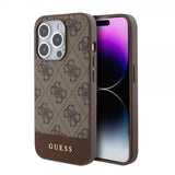 Guess iPhone 15 Pro Max Cover Bottom Stripe MagSafe Brun