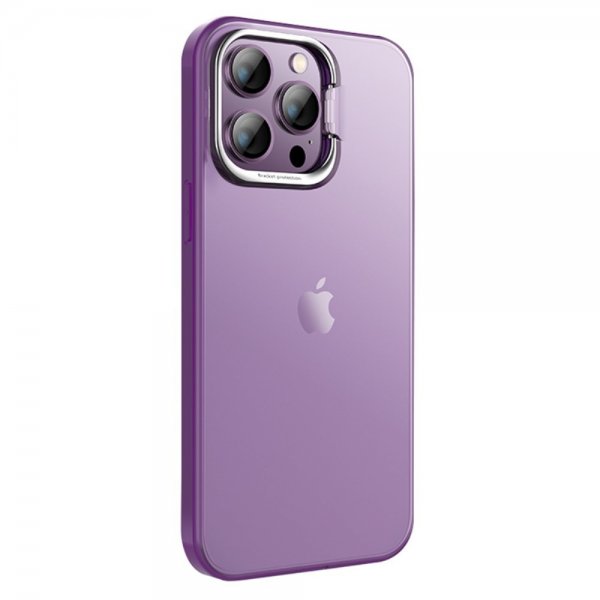 X-Level iPhone 15 Pro Max Cover Kameraram Kickstand Lilla