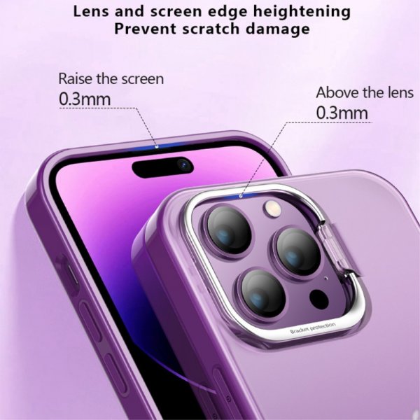 X-Level iPhone 15 Pro Max Cover Kameraramme Kickstand Sort