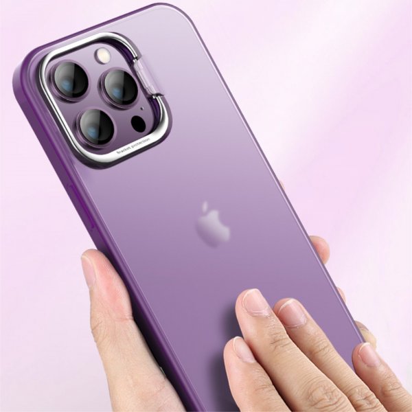 X-Level iPhone 15 Pro Max Cover Kameraramme Kickstand Sort