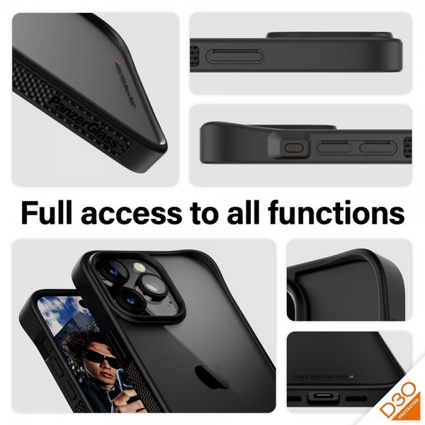 PanzerGlass iPhone 15 Pro Max Cover ClearCase D3O Sort