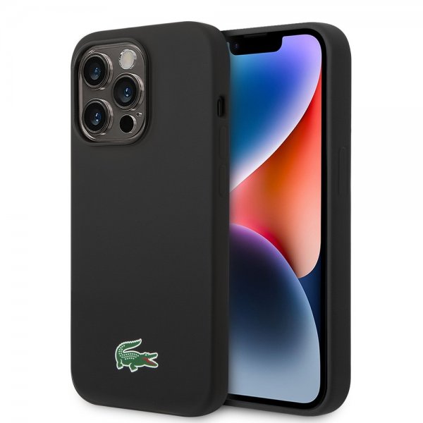 Lacoste iPhone 15 Pro Max Cover Croc Logo MagSafe Sort