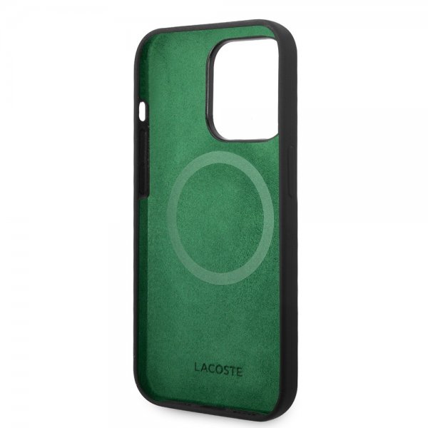 Lacoste iPhone 15 Pro Max Cover Croc Logo MagSafe Sort