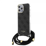 Guess iPhone 15 Pro Max Cover Crossbody Cord Sort