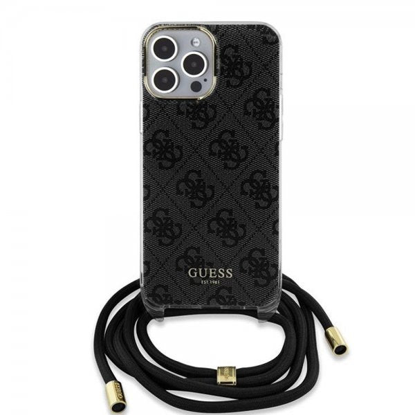 Guess iPhone 15 Pro Max Cover Crossbody Cord Sort