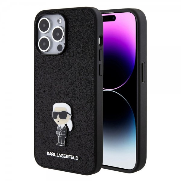 Karl Lagerfeld iPhone 15 Pro Max Cover Fixed Glitter Sort