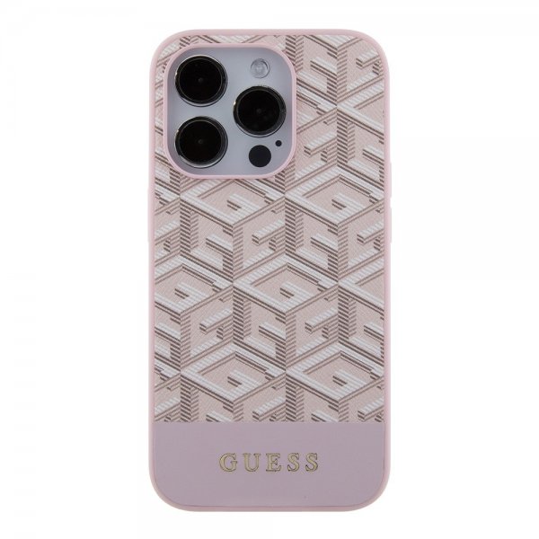 Guess iPhone 15 Pro Max Cover G Cube MagSafe Pink