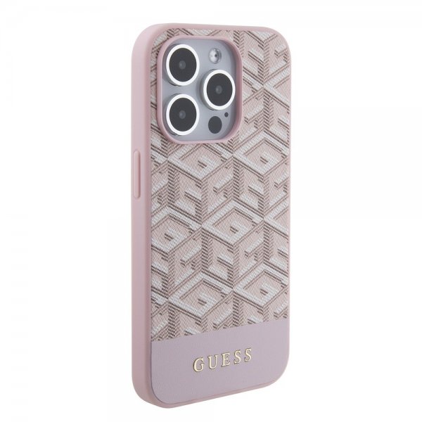 Guess iPhone 15 Pro Max Cover G Cube MagSafe Pink
