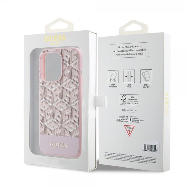 Guess iPhone 15 Pro Max Cover G Cube MagSafe Pink