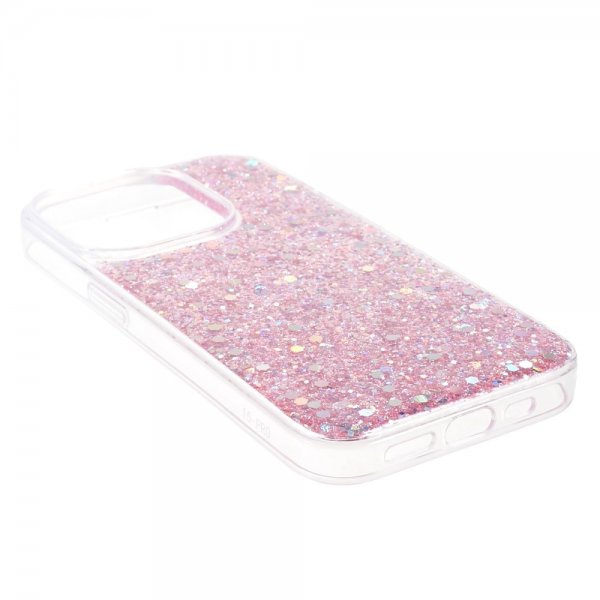 iPhone 15 Pro Max Cover med Glitterpailletter Rosa