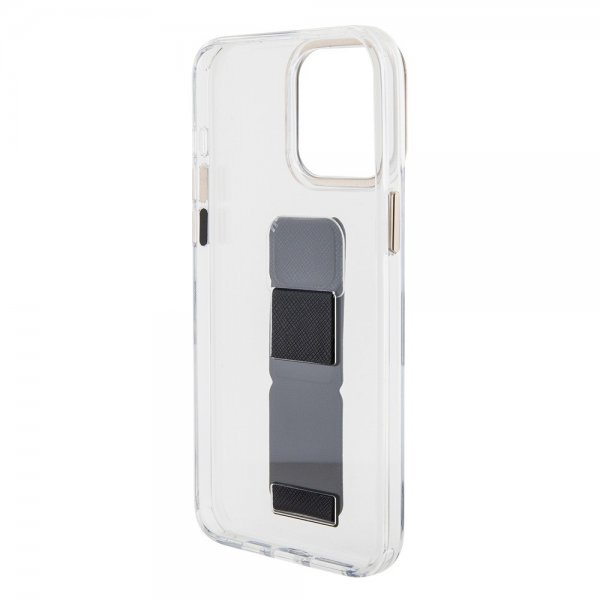 Guess iPhone 15 Pro Max Cover Grip Stand Clear Transparent