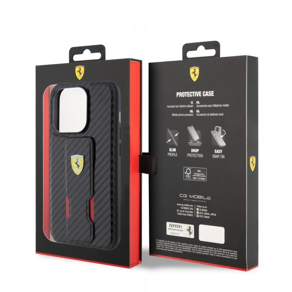 Ferrari iPhone 15 Pro Max Cover Grip Stand Funktion Sort