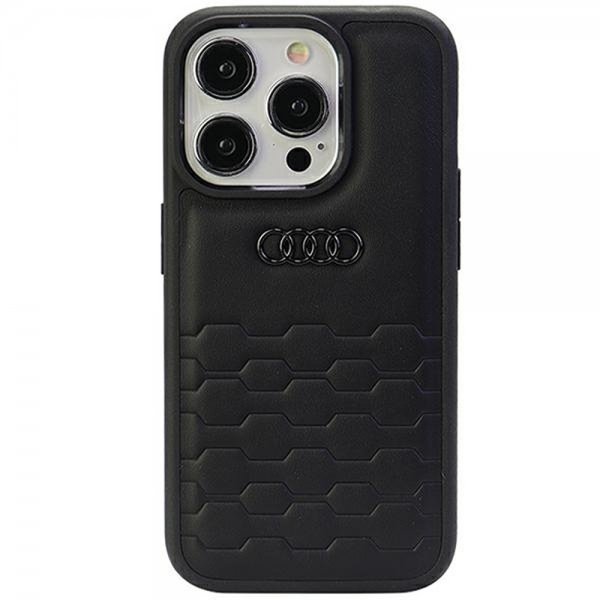 Audi iPhone 15 Pro Max Cover GT Synthetic Leather Sort