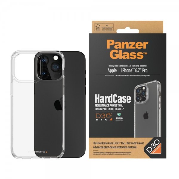PanzerGlass iPhone 15 Pro Max Cover HardCase D3O Transparent