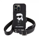 Karl Lagerfeld iPhone 15 Pro Max Cover Ikonik Crossbody Sort