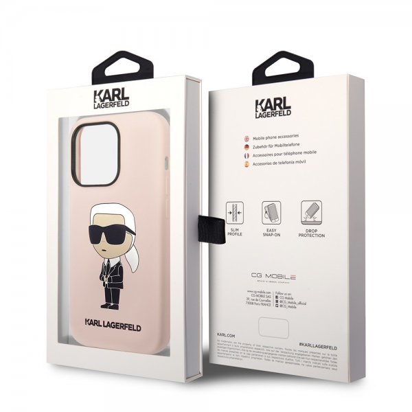 Karl Lagerfeld iPhone 15 Pro Max Cover Ikonik NFT Rosa