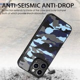 iPhone 15 Pro Max Cover Camouflage Blå