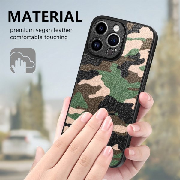 iPhone 15 Pro Max Cover Camouflage Blå