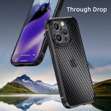 Ipaky iPhone 15 Pro Max Cover Kulfibermønster Blå
