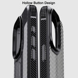 Ipaky iPhone 15 Pro Max Cover Kulstofibermønster Sort