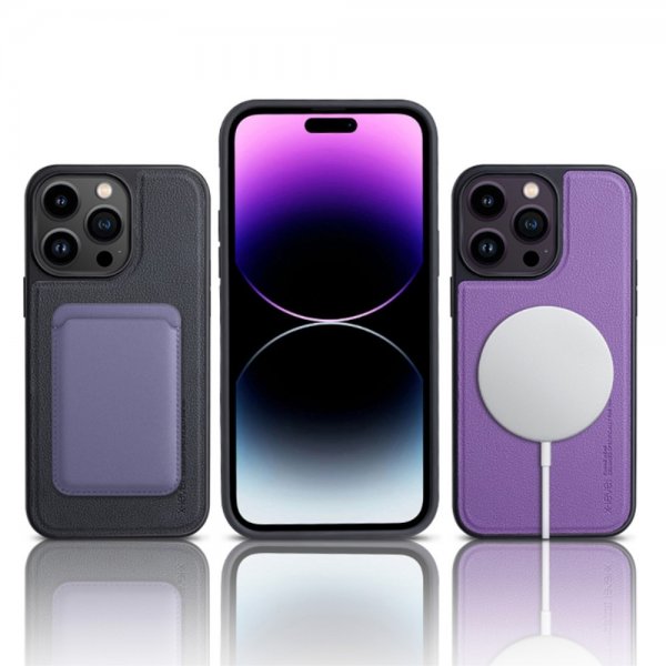 X-Level iPhone 15 Pro Max Cover Kunstlæder MagSafe Sort