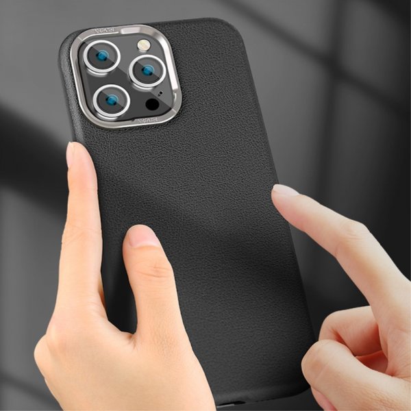 X-Level iPhone 15 Pro Cover Lædertekstur MagSafe Blå