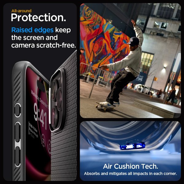 Spigen iPhone 15 Pro Max Cover Liquid Air Matte Black