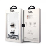 Karl Lagerfeld iPhone 15 Pro Max Cover Liquid Glitter Karl & Choupette Sølv