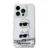 Karl Lagerfeld iPhone 15 Pro Max Cover Liquid Glitter Karl & Choupette Sølv