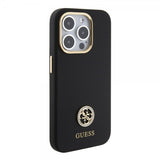 Guess iPhone 15 Pro Max Cover Liquid Silicone Metal Logo Sort