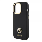 Guess iPhone 15 Pro Max Cover Liquid Silicone Metal Logo Sort