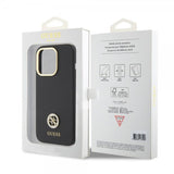 Guess iPhone 15 Pro Max Cover Liquid Silicone Metal Logo Sort