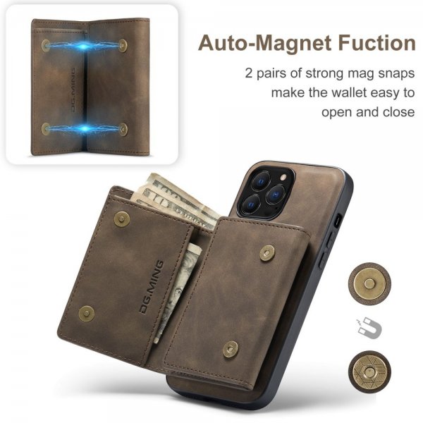 Dg.Ming iPhone 15 Pro Max Cover M1 Series Aftagelig Kortholder Kaffe