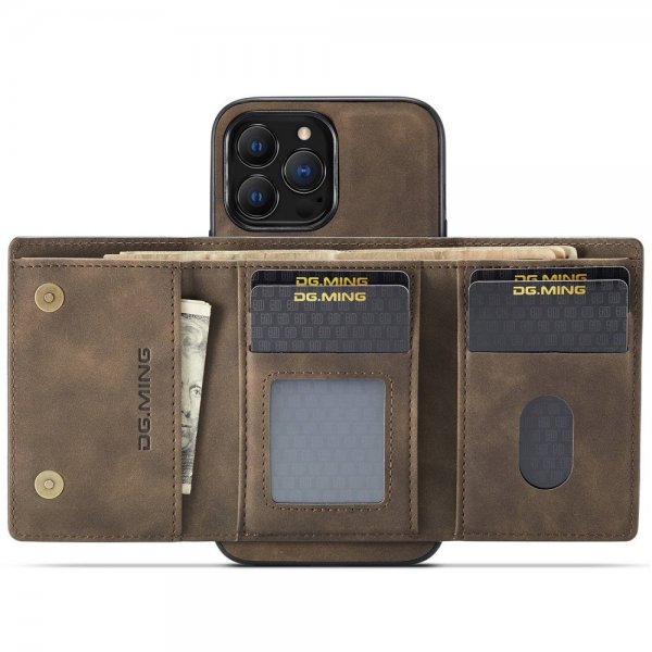 Dg.Ming iPhone 15 Pro Max Cover M1 Series Aftagelig Kortholder Kaffe