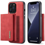 Dg.Ming iPhone 15 Pro Max Cover M1 Series Aftagelig Kortholder Rød