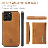 Dg.Ming iPhone 15 Pro Max Cover M2 Series Aftagelig Kortholder Brun