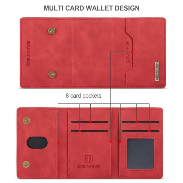 Dg.Ming iPhone 15 Pro Max Cover M2 Series Aftagelig Kortholder Rød