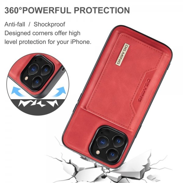 Dg.Ming iPhone 15 Pro Max Cover M2 Series Aftagelig Kortholder Rød