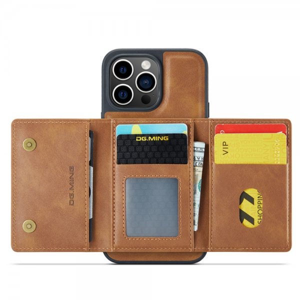 Dg.Ming iPhone 15 Pro Max Cover M5 Series Aftagelig Kortholder Brun