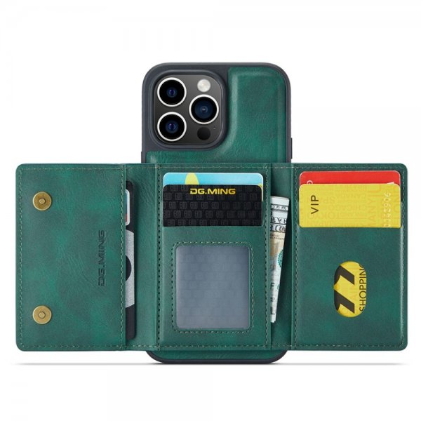 Dg.Ming iPhone 15 Pro Max Cover M5 Series Aftagelig Kortholder Grøn